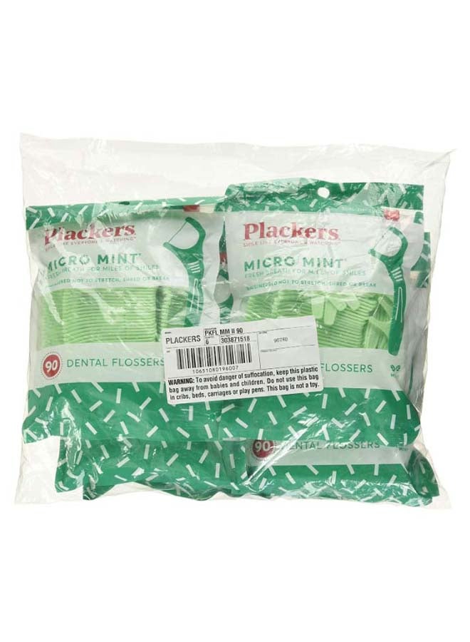 Plackers Micro Mint Dental Flossers Mint 90 Count 90ml - Image 3