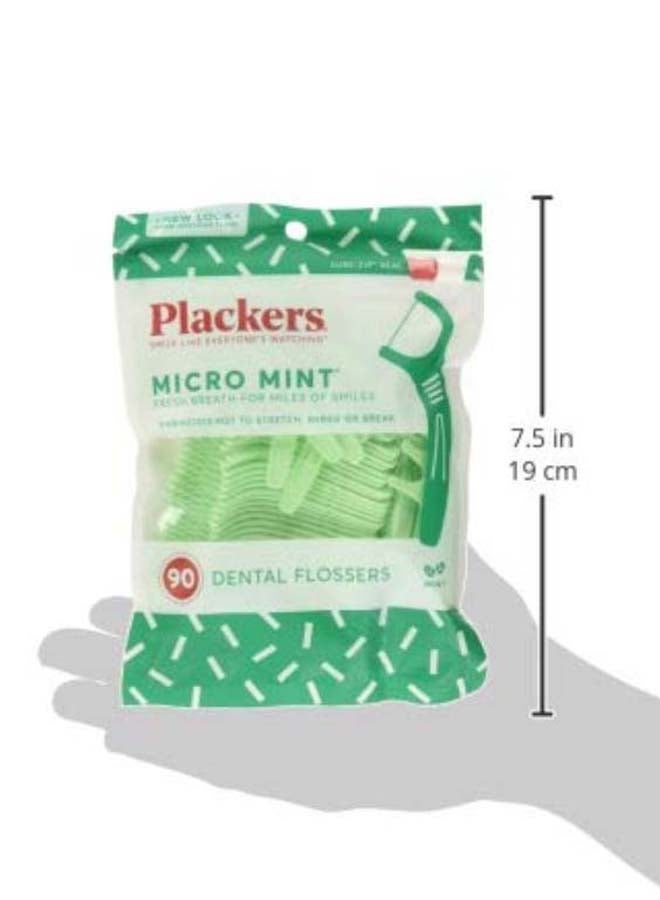 Plackers Micro Mint Dental Flossers Mint 90 Count 90ml - Image 4