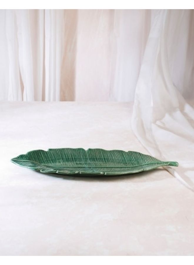 Fabindia Patram Embossed Platter Green 50x18x3.5cm  - Image 2