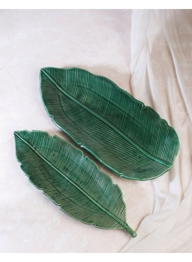 Fabindia Patram Embossed Platter Green 50x18x3.5cm  - Image 3