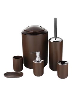 6-Piece Bathroom Accessories Set Brown