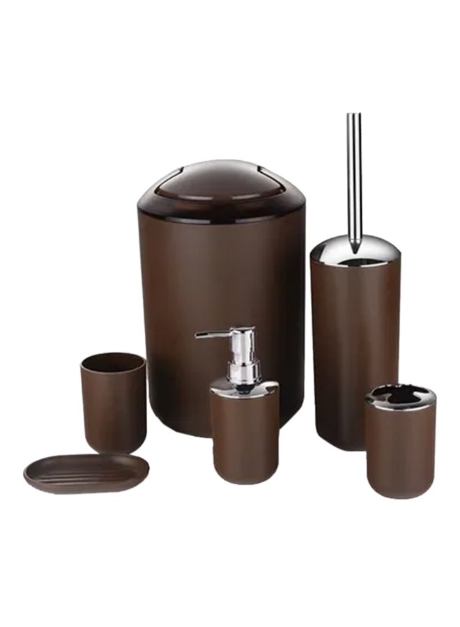 Generic - 6-Piece Bathroom Accessories Set Brown - Image 1