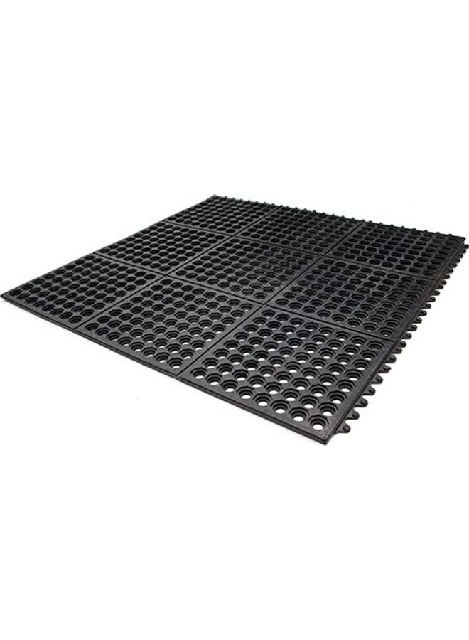 تيراين بساط مطاطي مقاوم للإجهاد مع فتحات دائرية لتصريف المياه أسود 90 x 90سم - Image 1