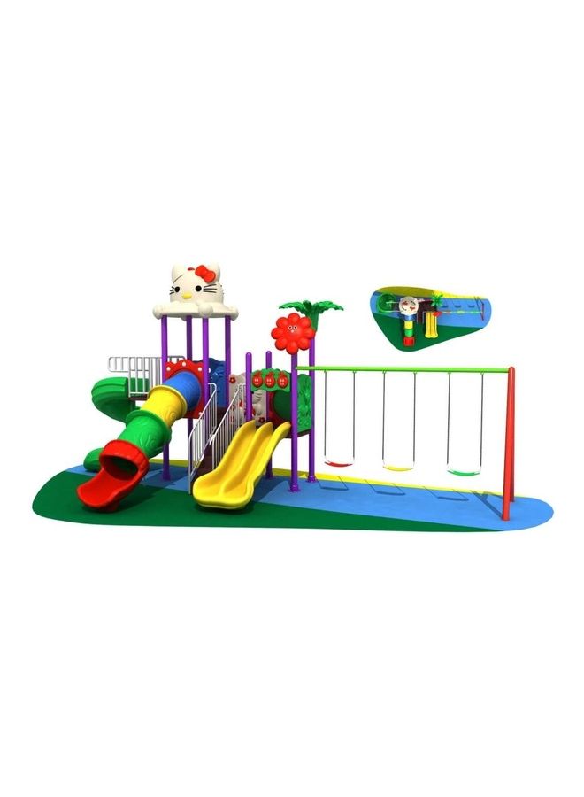 طقم ساحة لعب مكون من ثلاثة أقماع وثلاثة شرائح 810x430x325سم