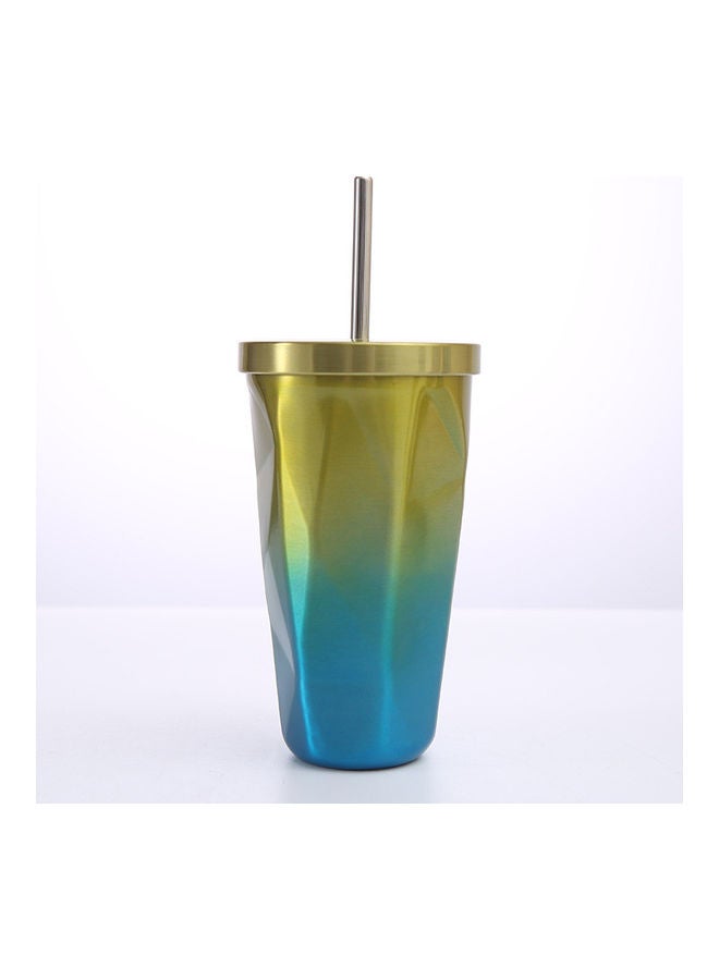XiuWoo Stainless Steel Insulated Coffee Tumbler Cup with Lid and Straw Multicolour  - Image 1