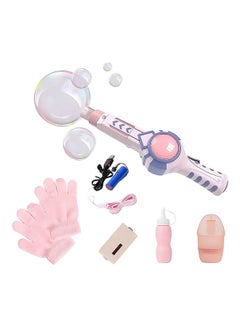 USB Charging Elastic Smog Bubble Machine With Gloves Lanyard And Bubble Water 30.5 x 8 x 6cm