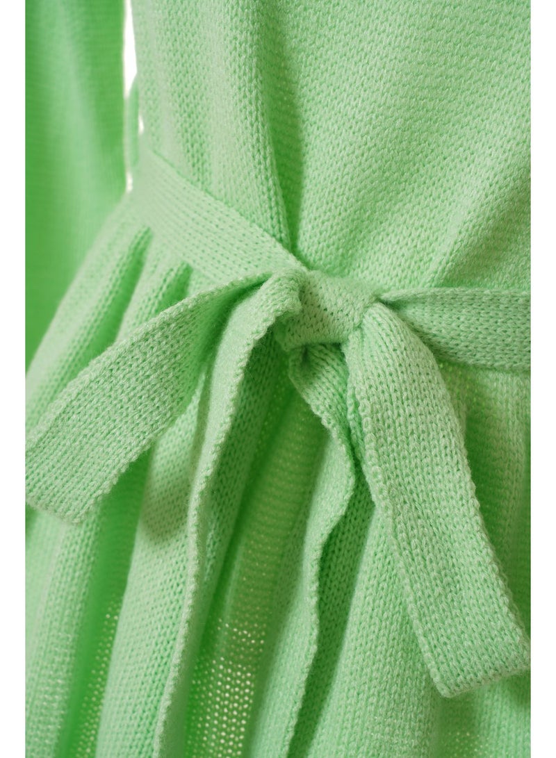 Aila Round neck self tie peplum sweater Mint Green  - Image 5