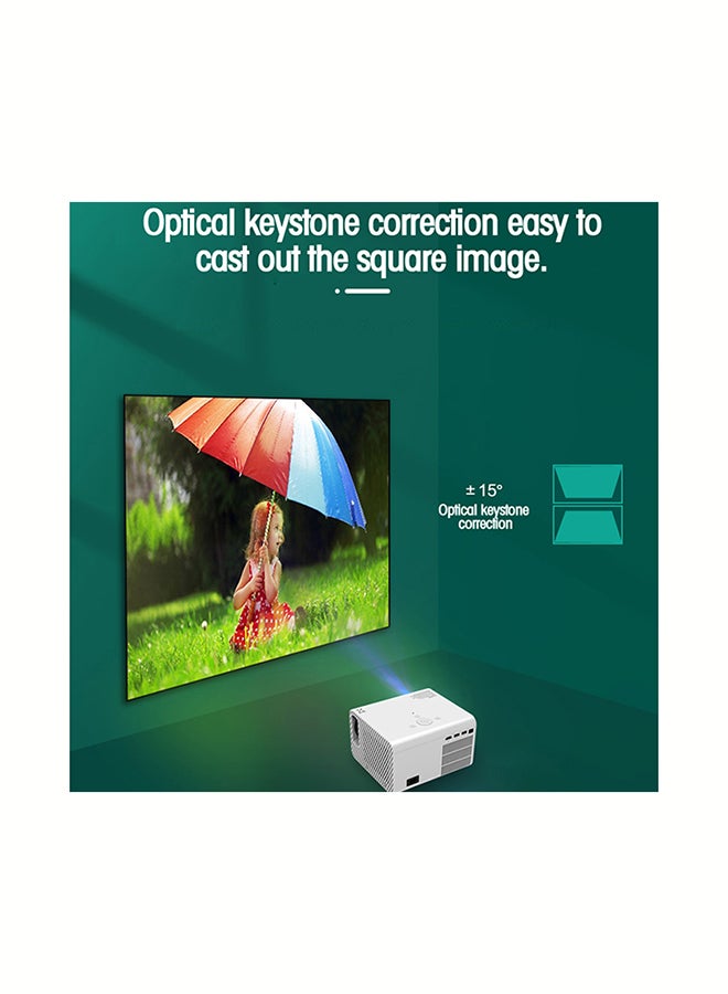 Wownect 4500 Lumens/Ideal Screen Size Upto 200 Inch For Small/Big Room Native Res 1080P/Full Hd Home Theater Gaming Portable With 120 Inch Projector PROJ-WO-56-W_SCR-04 White  - Image 4