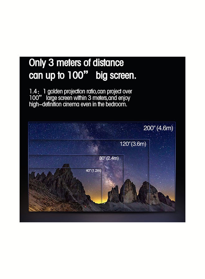 4500 Lumens/Ideal Screen Size Upto 200 Inch For Small/Big Room Native Res 1080P/Full Hd Home Theater Gaming Portable With 120 Inch Projector PROJ-WO-56-W_SCR-04 White