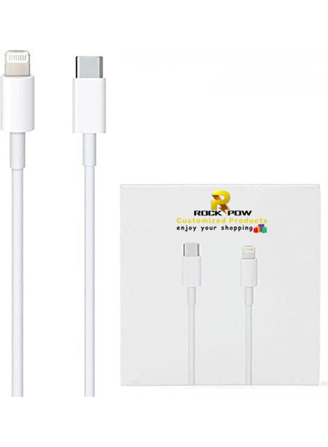 Rock Pow - 2 Pack 20W Fast Charger USB-C to Lightning Charging Cable (Apple MFi Certified) 1m for iPhone 14 13 13 Pro 12 Pro Max 12 11 X XS XR 8 Plus, AirPods Pro White - Image 1