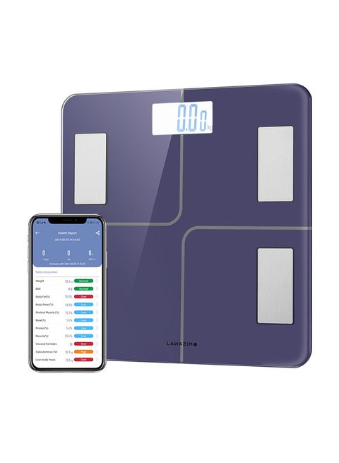 Smart Digital Personal Scale With Bluetooth Purple 33.5x4x32.5cm