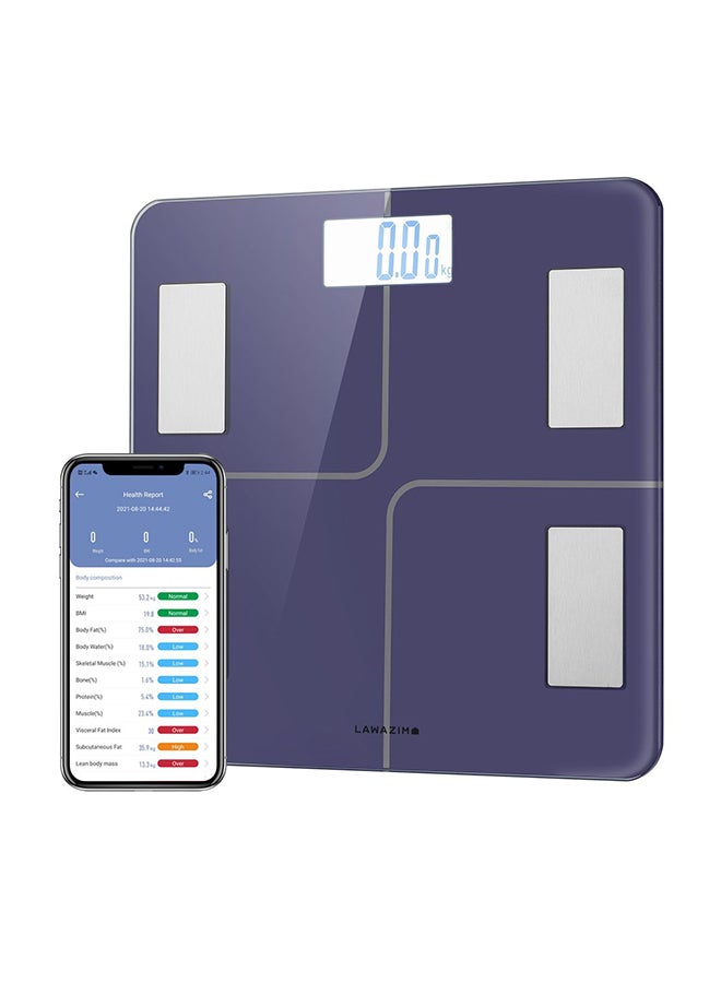 LAWAZIM - Smart Digital Personal Scale With Bluetooth Purple 33.5x4x32.5cm - Image 1
