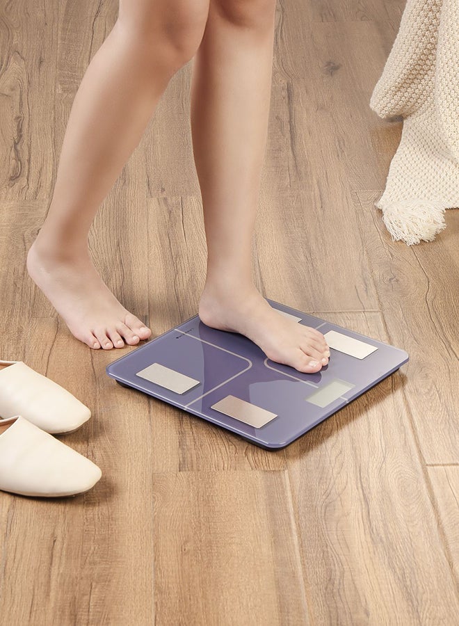 LAWAZIM - Smart Digital Personal Scale With Bluetooth Purple 33.5x4x32.5cm - Image 1
