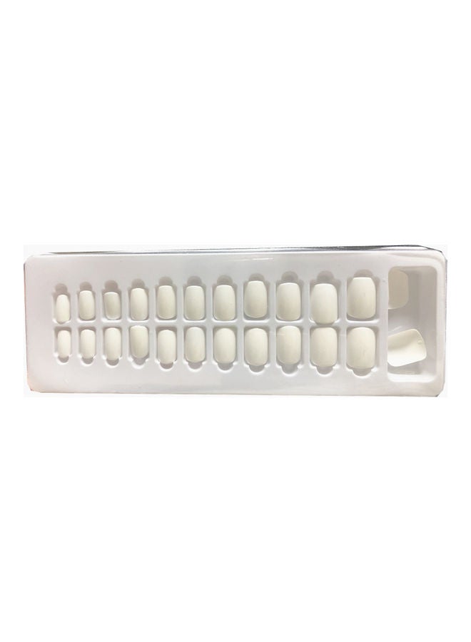 BLOOMING TIME 24-Piece Full Cover Press On Fake Nail Tips Natural White - Image 2