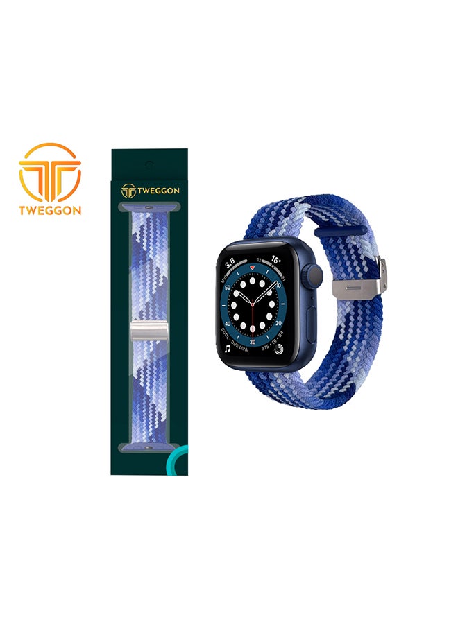 TWEGGON - Replacement Braided Apple Watch Band for 45/44/42mm BlueBerry - Image 1
