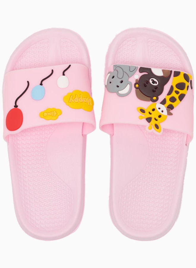 Camel Safari - Kids Non-Slip Lightweight Slides Blush Pink - Image 1