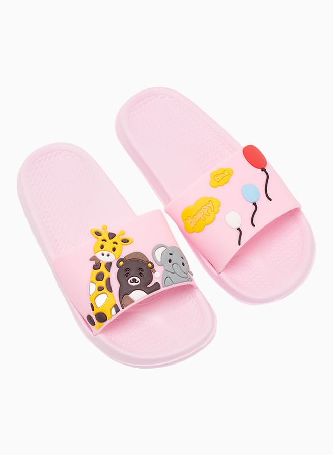 Camel Safari - Kids Non-Slip Lightweight Slides Blush Pink - Image 1