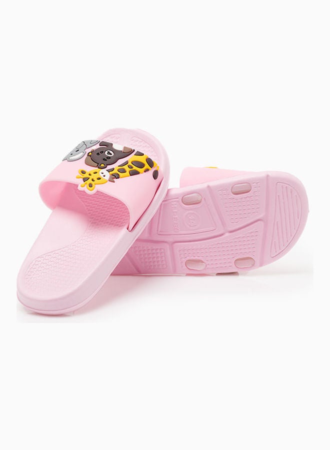 Camel Safari - Kids Non-Slip Lightweight Slides Blush Pink - Image 1