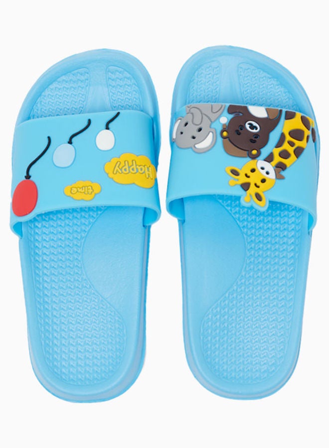 Camel Safari - Kids Non-Slip Lightweight Slides Arctic Blue - Image 1