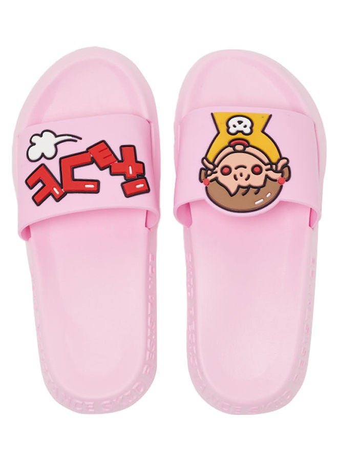 Camel Safari - Kids Non-Slip Lightweight Slides Blush Pink - Image 1