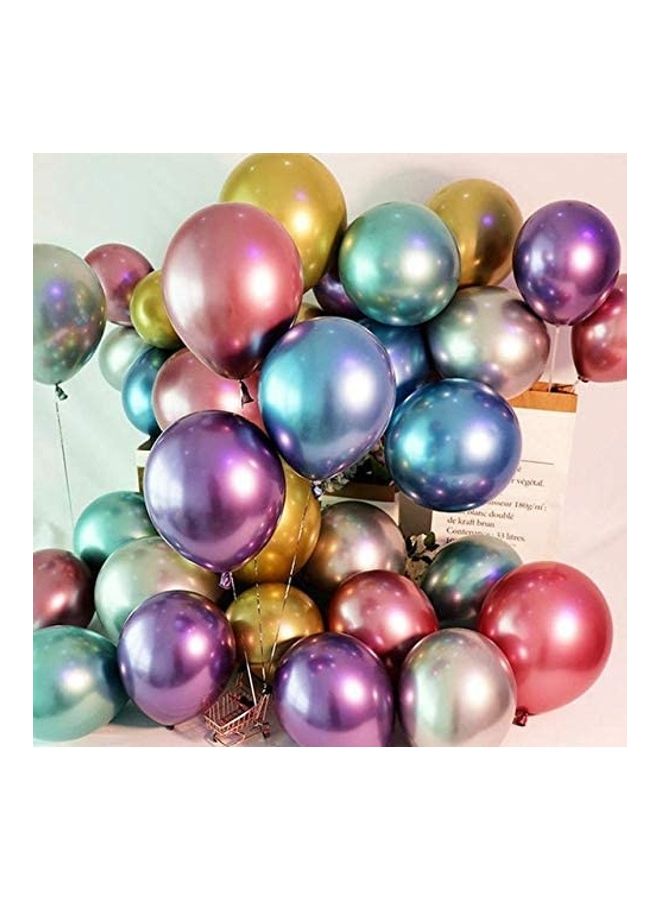 50-Piece Metallic Thicker Latex Balloons for Wedding Birthday Decorations 12inch - Image 2