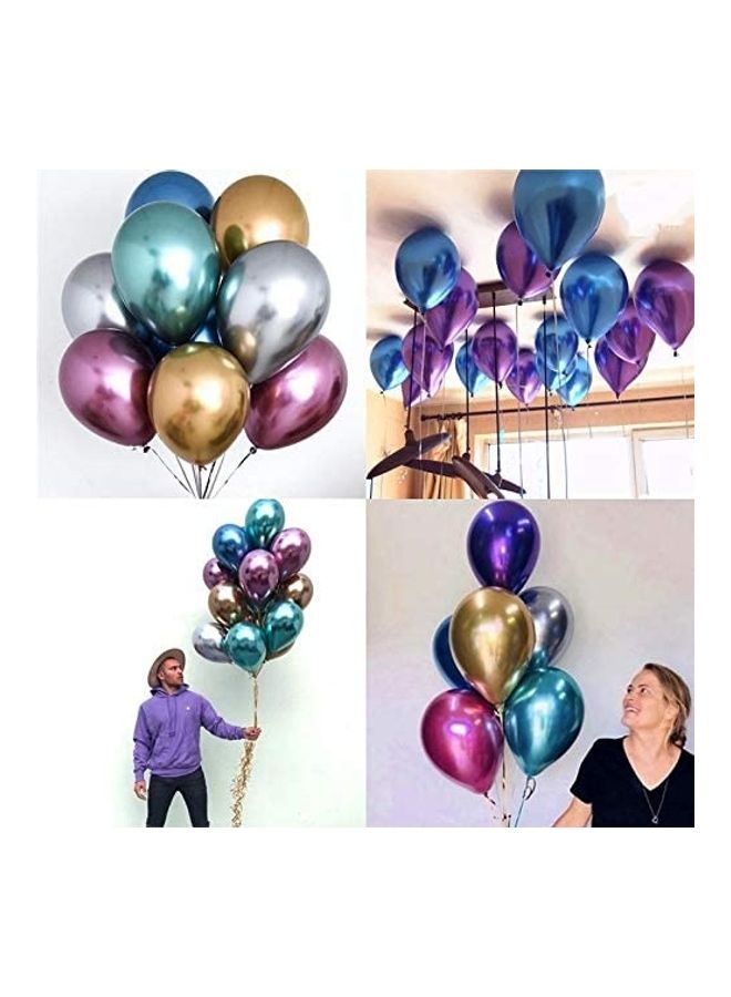 50-Piece Metallic Thicker Latex Balloons for Wedding Birthday Decorations 12inch - Image 3