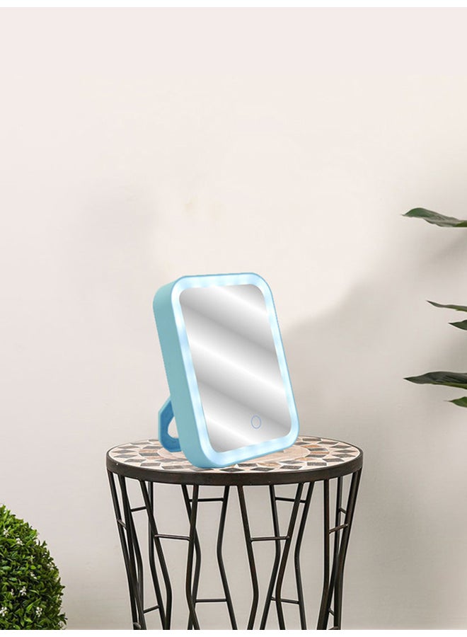 BABAZAM Rechargeable Touch Screen Vanity Mirror with LED Brightness Blue/Silver 14.5x10.5x2cm  - Image 4