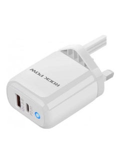 روك بو شاحن USB Type-C بقدرة 20 وات لهواتف آيفون 13/12/11 برو ماكس/X/XR/XS/8/SE 2020/آي باد/سامسونج/S20 هواوي P40/P30. أبيض  - Image 4