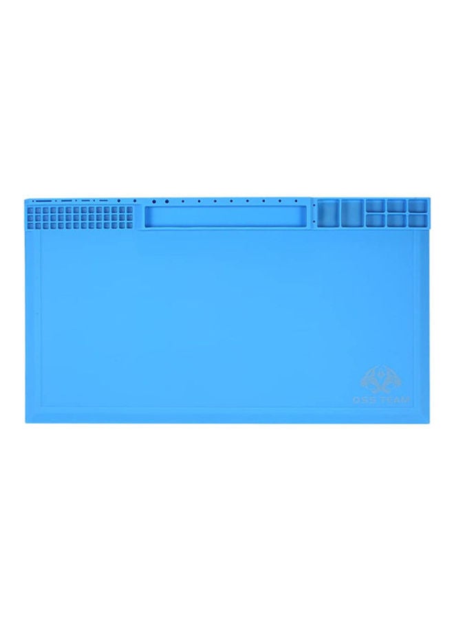 Magnetic 380*210Mm Heat Insulation Silicone Pad For Bga Soldering Repair Solder Station Mat High Temperature Maintenance Platform With Screw Notches Blue - Image 1
