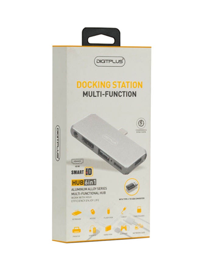 Digitplus 6 In 1 Multi Function Docking Station Grey - Image 4