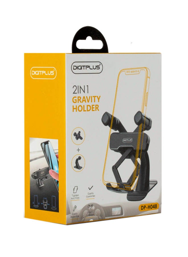 Digitplus - Car phone hoder long arm 2 in 1 gravity Black - Image 1
