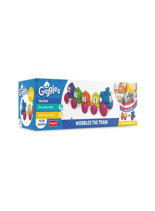 Funskool - Giggles - Wobbles The Train Pull And Play Toys  For Kids 36.2x11.5x11.5cm - Image 1