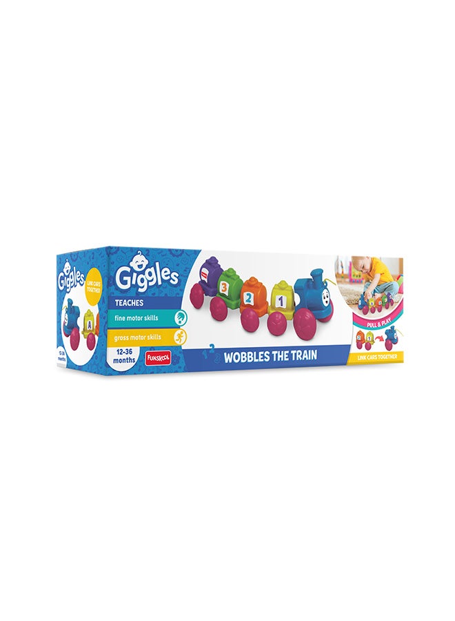 Funskool - Giggles - Wobbles The Train Pull And Play Toys  For Kids 36.2x11.5x11.5cm - Image 1
