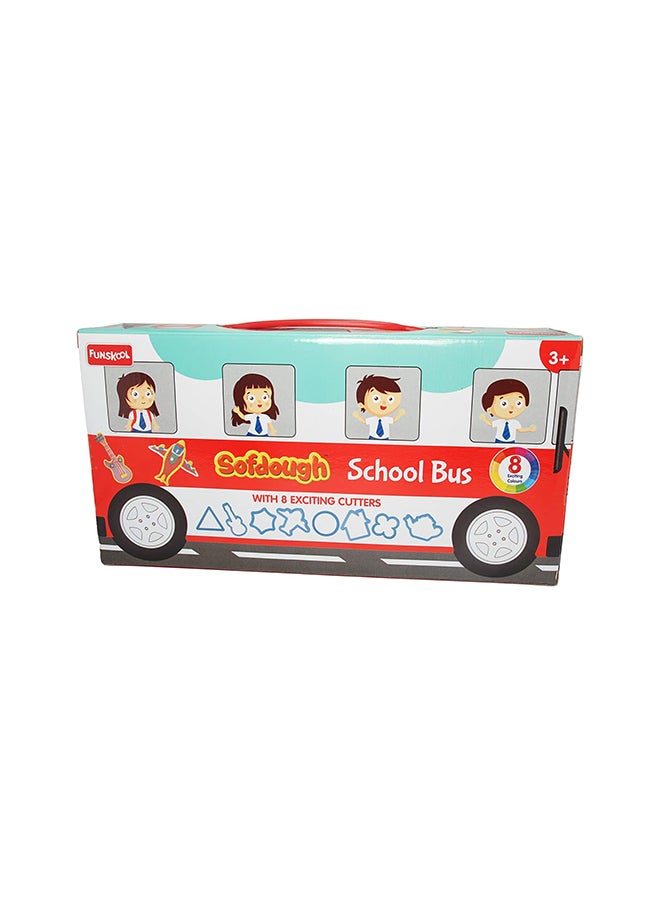 فنسكول Sofdough School Bus Jumbo Pack 8 Tubs Of Dough With Cutters For Kids 30x8.2x16cm  - Image 3