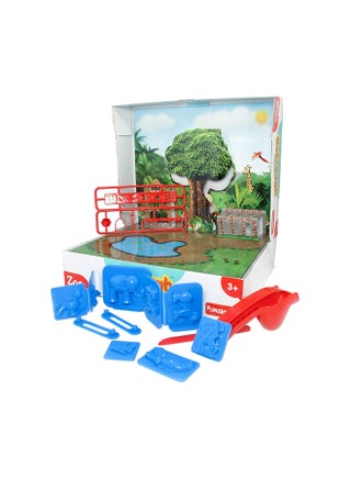 Fundough Zoo Playset – Create Animals Using The 2d And 3d Moulds Colourful Dough And Clay For Kids 30.5x7x24.2cm - v1632057292/N50371165A_1