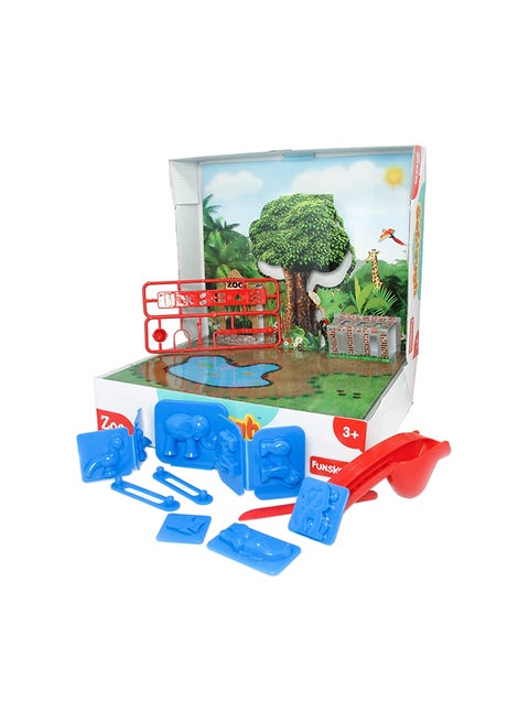 Fundough Zoo Playset – Create Animals Using The 2d And 3d Moulds Colourful Dough And Clay For Kids 30.5x7x24.2cm
