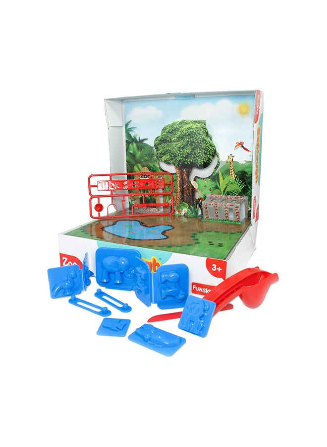 فنسكول Fundough Zoo Playset – Create Animals Using The 2d And 3d Moulds Colourful Dough And Clay For Kids 30.5x7x24.2cm  - Image 1