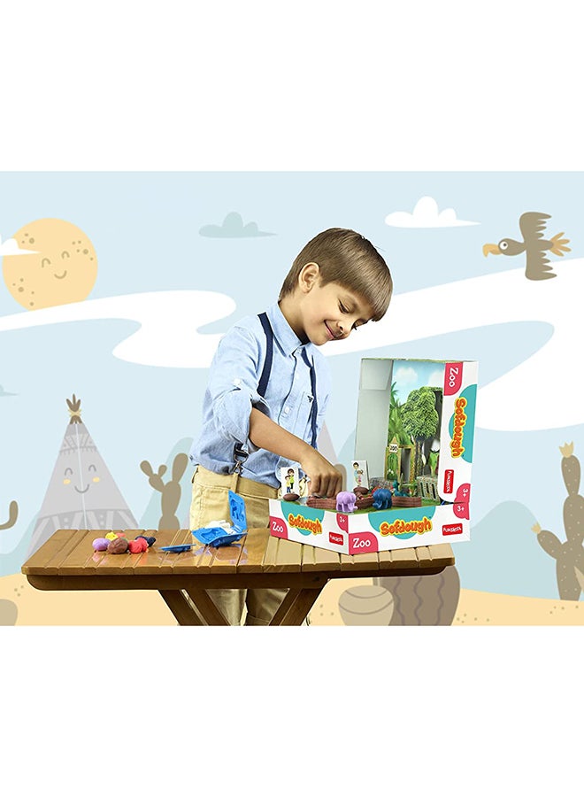 فنسكول Fundough Zoo Playset – Create Animals Using The 2d And 3d Moulds Colourful Dough And Clay For Kids 30.5x7x24.2cm  - Image 3