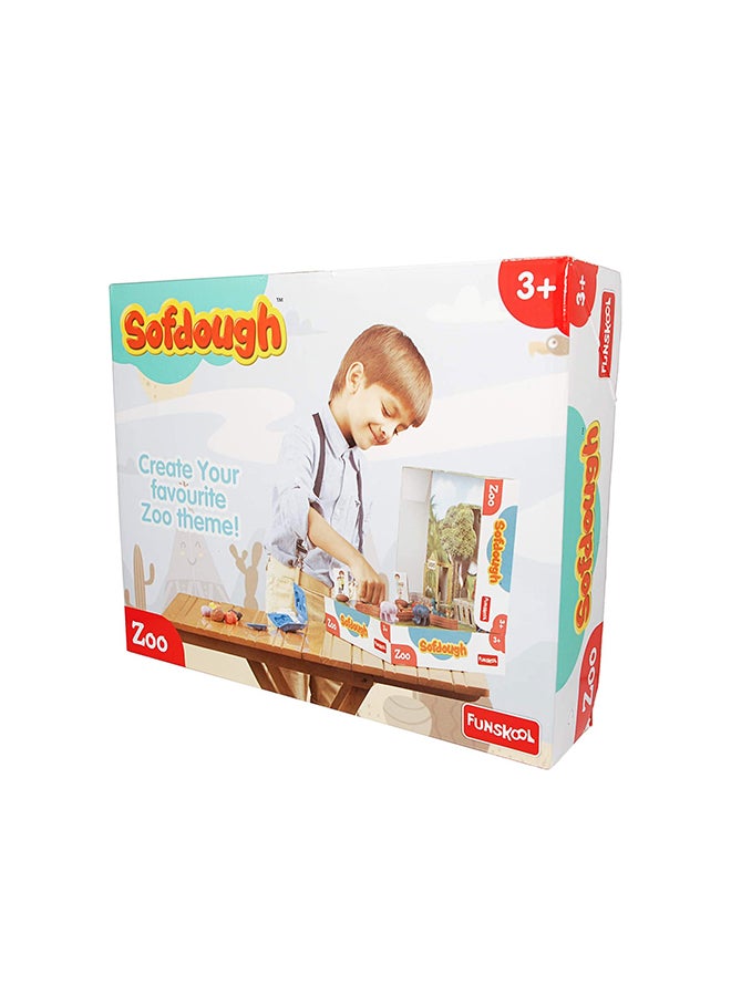 فنسكول Fundough Zoo Playset – Create Animals Using The 2d And 3d Moulds Colourful Dough And Clay For Kids 30.5x7x24.2cm  - Image 4