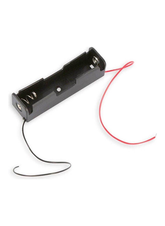 1-Slot 3.7V Battery Holder Case With 6 Inch Wire Leads 10-Pack BLack - Image 2