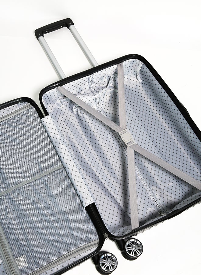 Noon East - 3-Piece ABS Hardside Spinner Iron Rod Luggage Trolley Set 20/24/28 Inch Black - Image 1