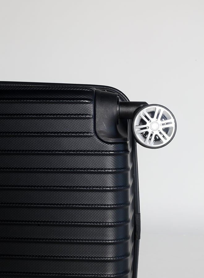 Noon East - 3-Piece ABS Hardside Spinner Iron Rod Luggage Trolley Set 20/24/28 Inch Black - Image 1