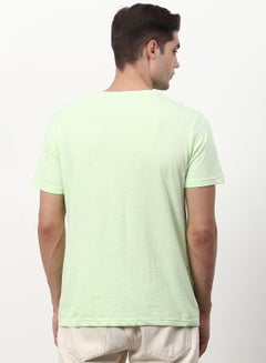 ABOF All Over Printed Regular Fit Crew Neck T-Shirt Light Mint Green  - Image 2