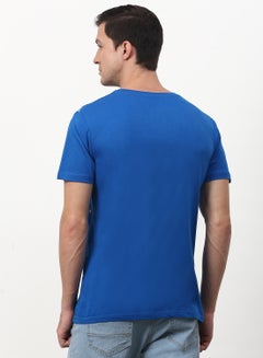 ABOF All Over Printed Regular Fit Crew Neck T-Shirt Blue/White  - Image 2