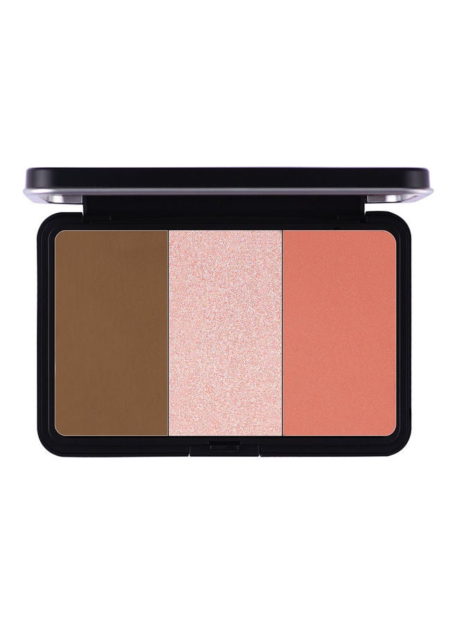 Glambo Contour Highlighter Blush Palette Golden Rose GBC002