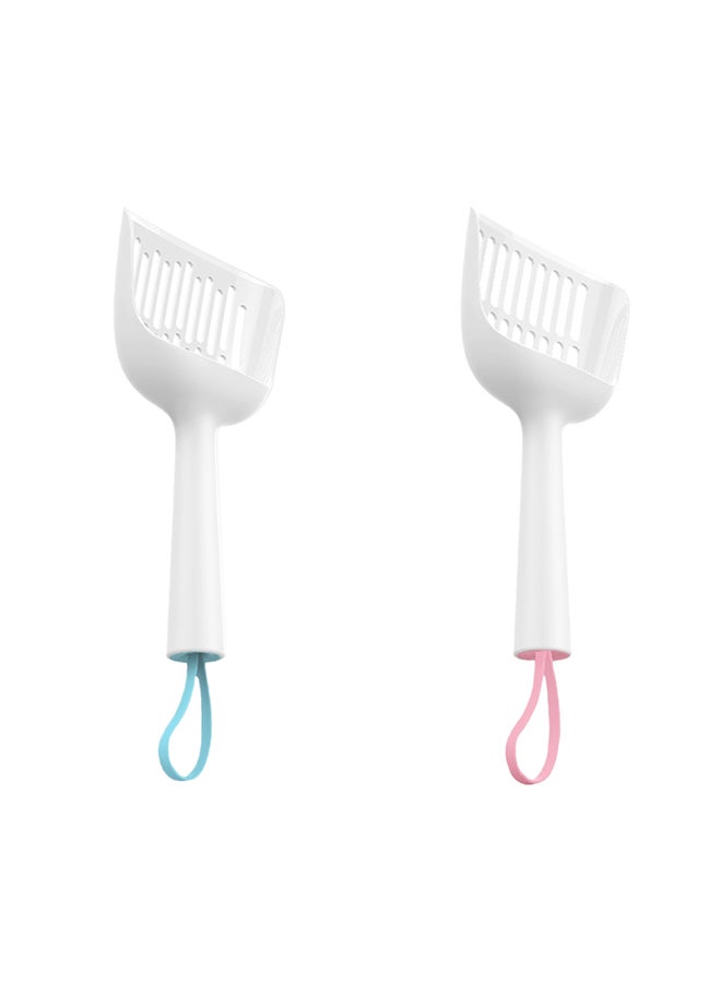 مغرفة لغرف فضلات القطط وردي/أبيض 26x5x15سم - Image 2