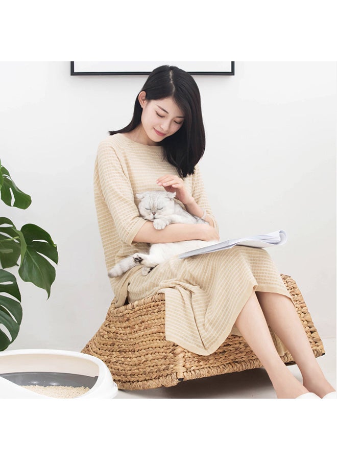 مغرفة لغرف فضلات القطط وردي/أبيض 26x5x15سم - Image 3