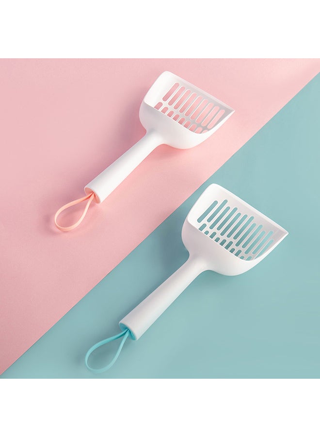 مغرفة لغرف فضلات القطط وردي/أبيض 26x5x15سم - Image 4