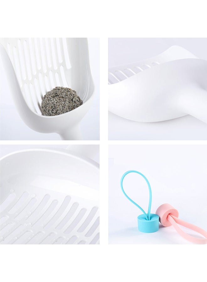 مغرفة لغرف فضلات القطط وردي/أبيض 26x5x15سم - Image 5