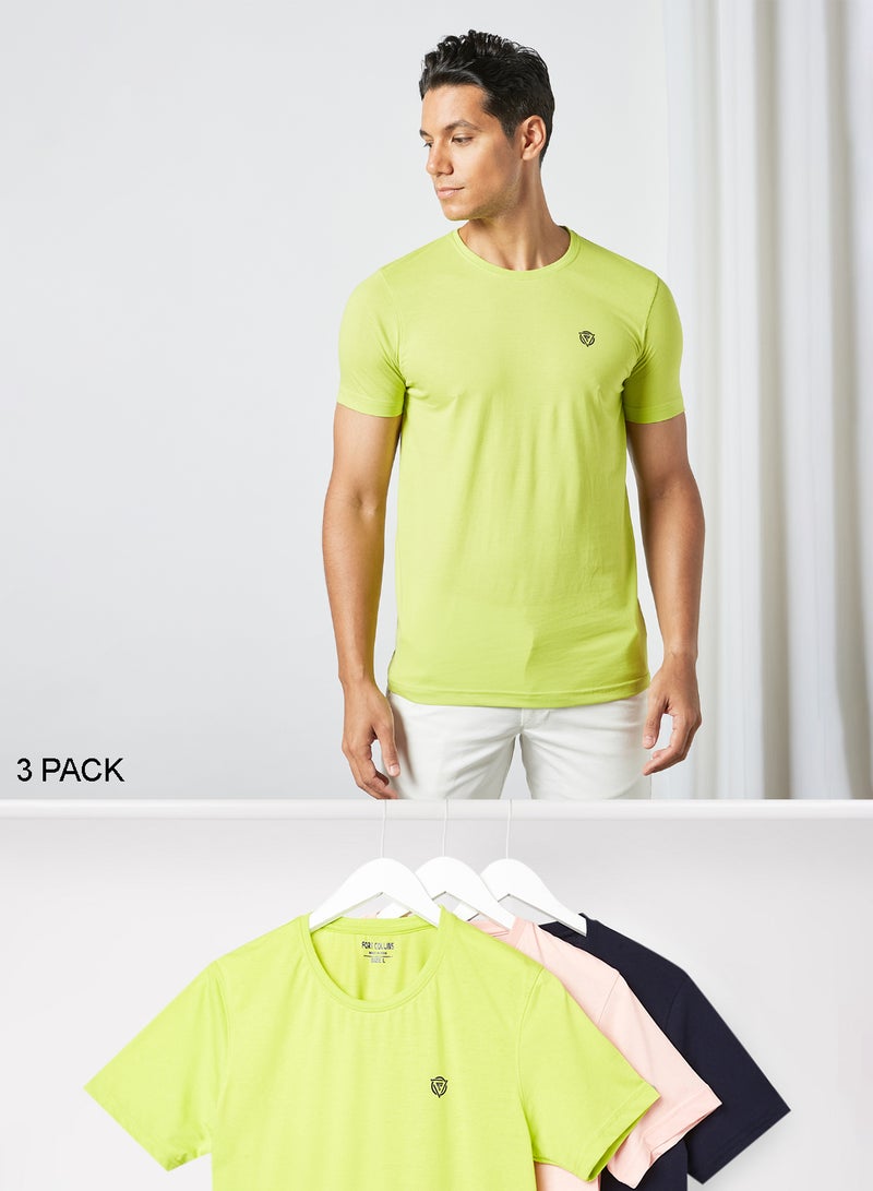 Fort Collins Crew Neck T-Shirt (Pack of 3) Multicolor  - Image 1